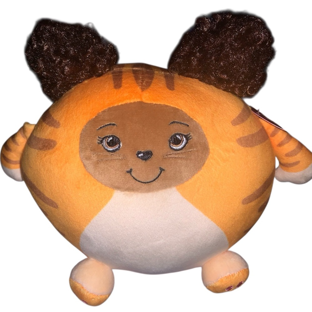 Fresh Cuddles Orange and Brown Stuffed Animal Toy NWT